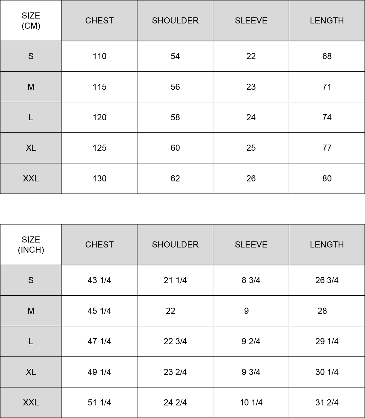 Size Guide
