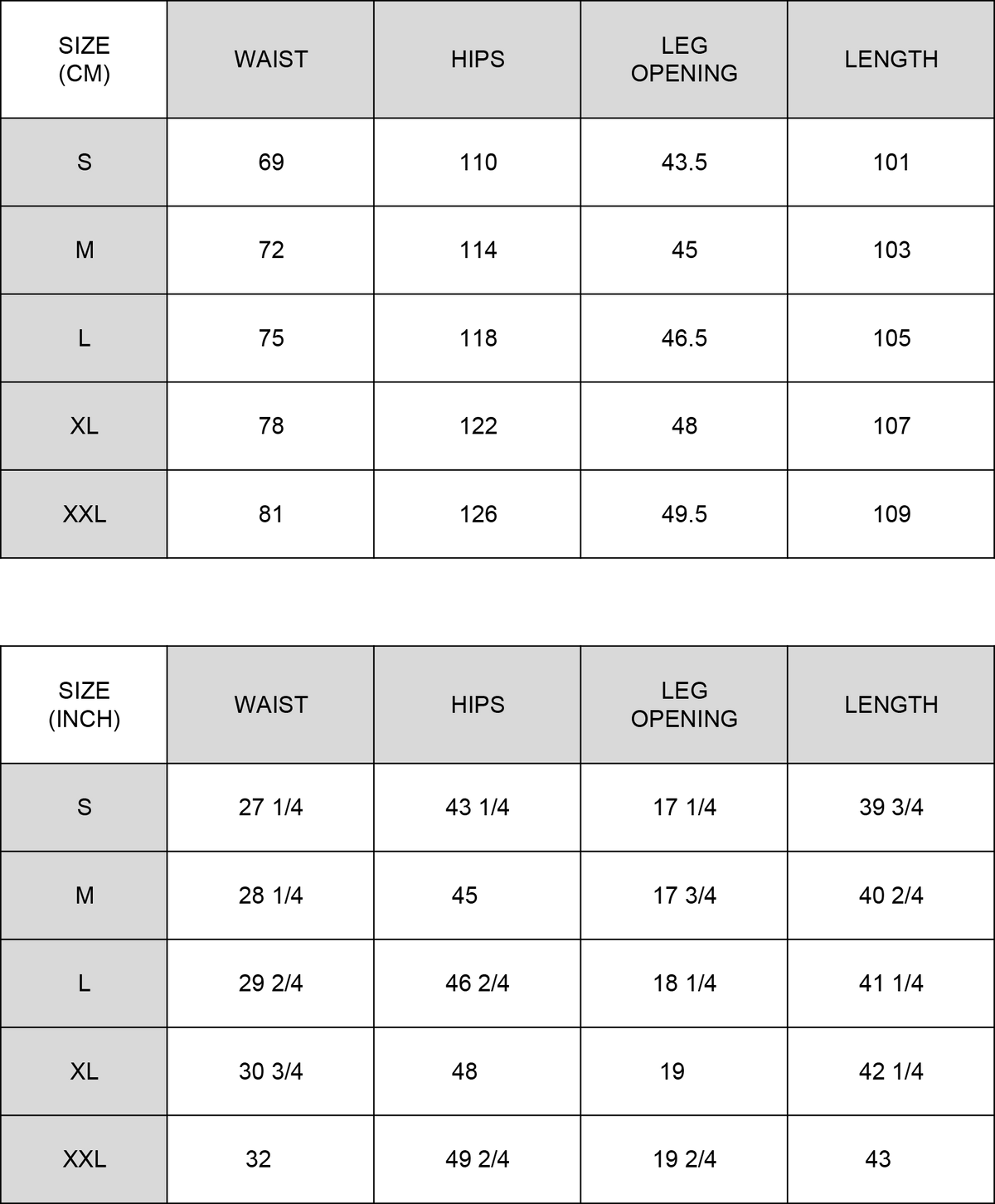 Size Guide