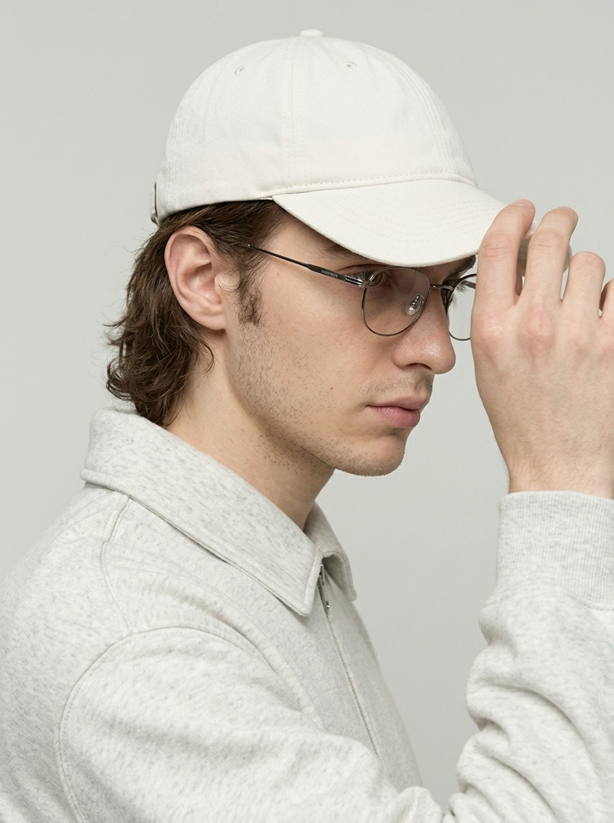 Classic Curved Brim Cap custom-ready cap for personal expression in white